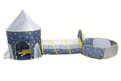 Dětský hrací stan s prolézacím tunelem Modrý