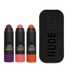 NUDESTIX Dárková sada dekorativní kosmetiky Trendy Blush Mini 3 ks