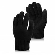 PAOLO PERUZZI 3W1 Zimní pánská černá sada čepice s kapucí rukavice