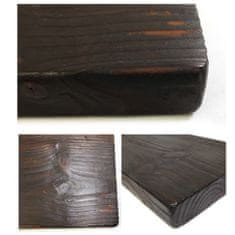 Moderix Rustikální Dřevěná Silná Závěsná Nástěnná Police Dřevěné Uhlí, 14.5 cm, 200 cm