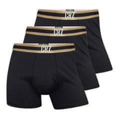 3pack pánské boxerky CR7 Basic black, gold strip Velikost: M