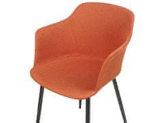 Beliani Sada 2 čalouněných jídelních židlí oranžové ELIM