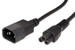 Value Kabel EC320 C14 - C5 (trojlístek) 1,8m, černý