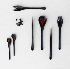 Cookplay Jednorázová lžíce Chikio EKO Spoon Black, černá, 50 ks