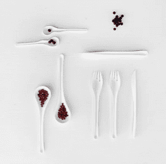 Cookplay Jednorázová lžíce Chikio EKO Spoon White, bílá, 50 ks