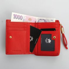 Marta Ponti Červená kožená dámská peněženka Marta Ponti 