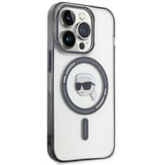 Karl Lagerfeld hard silikonový kryt iPhone 15 PRO MAX 6.7" Transparent IML Karl`s Head MagSafe
