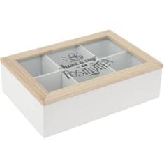 Home&Styling Krabička na čaj, dřevěná, 24 x 17 x 7 cm, bílá