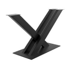 MetaloPro MetaloPro X-Design kovová černá stolní noha, centrální stolová podnož, pro až 150 kg těžké stolové desky, jídelní stůl stolek konferenční stolek obývací stolek, průmyslový moderní obývací pokoj