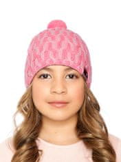 Marhatter Dívčí pletená čepice 9151 jasně-růžová/šedá 54