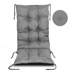 Šedý voděodolný polštář na židli 80x50x50 cm