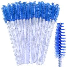LEWER modré nylonové kartáčky na řasy jednorázové nebo vícenásobné, precizní pročesávání řas