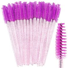 LEWER fialové nylonové kartáčky na řasy jednorázové nebo vícenásobné, umožňují přesnou aplikaci produktů na řasy