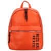 Trendový dámský koženkový batoh s potiskem Lia, oranžový