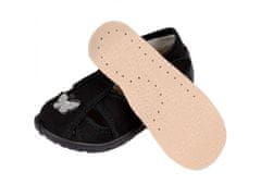 Zetpol Černé dětské pantofle s koženou vsadkou, pantofle pro holčičky s motýlem, Tosia ZETPOL 22 EU