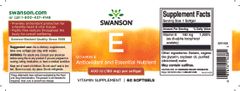 Swanson Vitamin E 400 IU, 60 softgelových kapslí