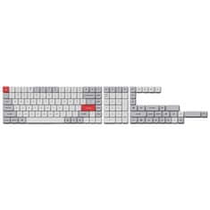 Keychron Low Profile Dye-Sub PBT LSA Keycaps pro nízkoprofilové klávesnice - Light Gray and White Full Set