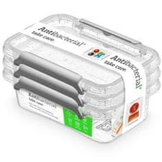 Orplast Krabice Dózy Na Potraviny Léky S Víkem Antibakteriální Hermetická Sada 3X 0,35 L