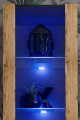 komodee Komodee, Tivoli Grande nábytková sestava, Wotan/Černá, šířka 250 cm x výška 159 cm x hloubka 35 cm, volitelné osvětlení LED, do obývacího pokoje, ložnice, s osvětlením
