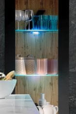 komodee Komodee, Tivoli Grande nábytková sestava, Černá/Wotan, šířka 250 cm x výška 159 cm x hloubka 35 cm, volitelné osvětlení LED, do obývacího pokoje, ložnice, s osvětlením