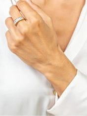 Marc Malone Blyštivý pozlacený prsten se zirkony Leila White Ring MCR23061G (Obvod 57 mm)