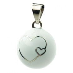 Bola těhotenská rolnička ESSENTIALS White 2 hearts