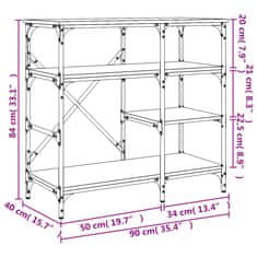 Greatstore Kuchyňský regál hnědý dub 90x40x84 cm kompozitní dřevo a kov