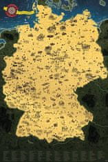 Giftio Stírací mapa Německa Deluxe - zlatá