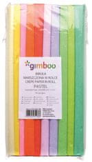 Gimboo Krepový papír - role 25 x 200 cm, mix pastelových barev, 10 ks