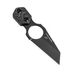 Kizer 1052A2 Variable Wharncliffe Black nůž na krk 8,7cm, Stonewash, černá, uhlíkové vlákno, pouzdro