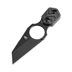 Kizer 1052A2 Variable Wharncliffe Black nůž na krk 8,7cm, Stonewash, černá, uhlíkové vlákno, pouzdro