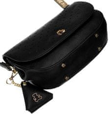 Lulu Castagnette Dámská messenger taška se stylovou prolamovanou klopou a klíčenkou