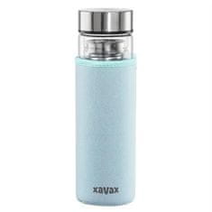 Xavax Láhev To Go, skleněná na horké/studené/sycené nápoje, 450 ml, sítko, neoprenový obal