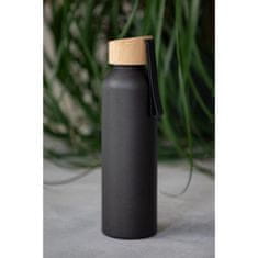 Elasto Hliníková láhev "Bamboo", 0,6 l, Černá/Přírodní