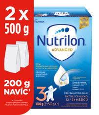 Nutrilon 3 Advanced batolecí mléko 1 kg, 12+