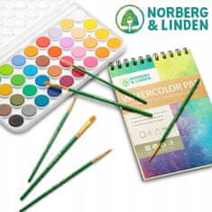 Norberg & Linden Prémiová startovací sada na akvarelové malování pro nováčky a zkušené 43 ks