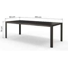 Lectus Zahradní stůl RILLO 190 cm černý