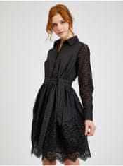 Orsay Černé dámské děrované košilové šaty se zavazováním 36