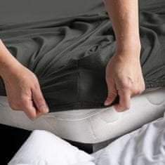 DecoKing Bavlněné jersey prostěradlo s gumou Amber šedé, velikost 160-180x200+30