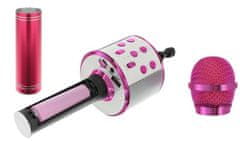 RS WSTER WS 858 Karaoke bluetooth mikrofon tmavě růžový