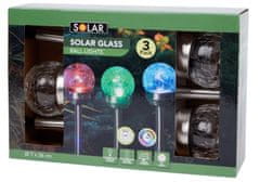Solar Solar Skleněné solární koule 3ks 7x36 cm