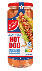 Gut & Gustig G&G 8 Hot Dog špičkových párků 8ks, 665g
