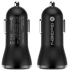 GoGEN Rychlonabíječka do auta CHQ 27 W, Qualcomm Quick Charge 3.0, 2× USB, černá