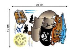 Dimex - Dekorační nálepky na zeď Pirátská loď - 50 x 70 cm