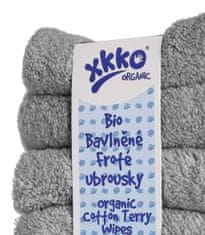 XKKO BIO bavlněné froté ubrousky Organic 21x21cm - Silver