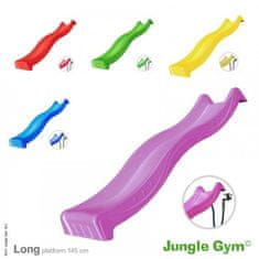 Jungle Gym Fialová plastová skluzavka dlouhá 265 cm.