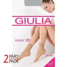 Giulia dámské elastické punčochové ponožky s příjemným lemem EASY 20 DEN 2-pack, tělová