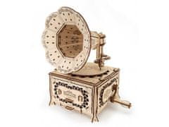 EWA ECO-WOOD-ART Gramofon - dřevěný mechanický model gramofónu na kliku