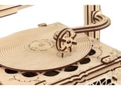 EWA ECO-WOOD-ART Gramofon - dřevěný mechanický model gramofónu na kliku