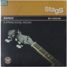 Stagg BJ-1023-NI, sada strun pro pětistrunné banjo, medium